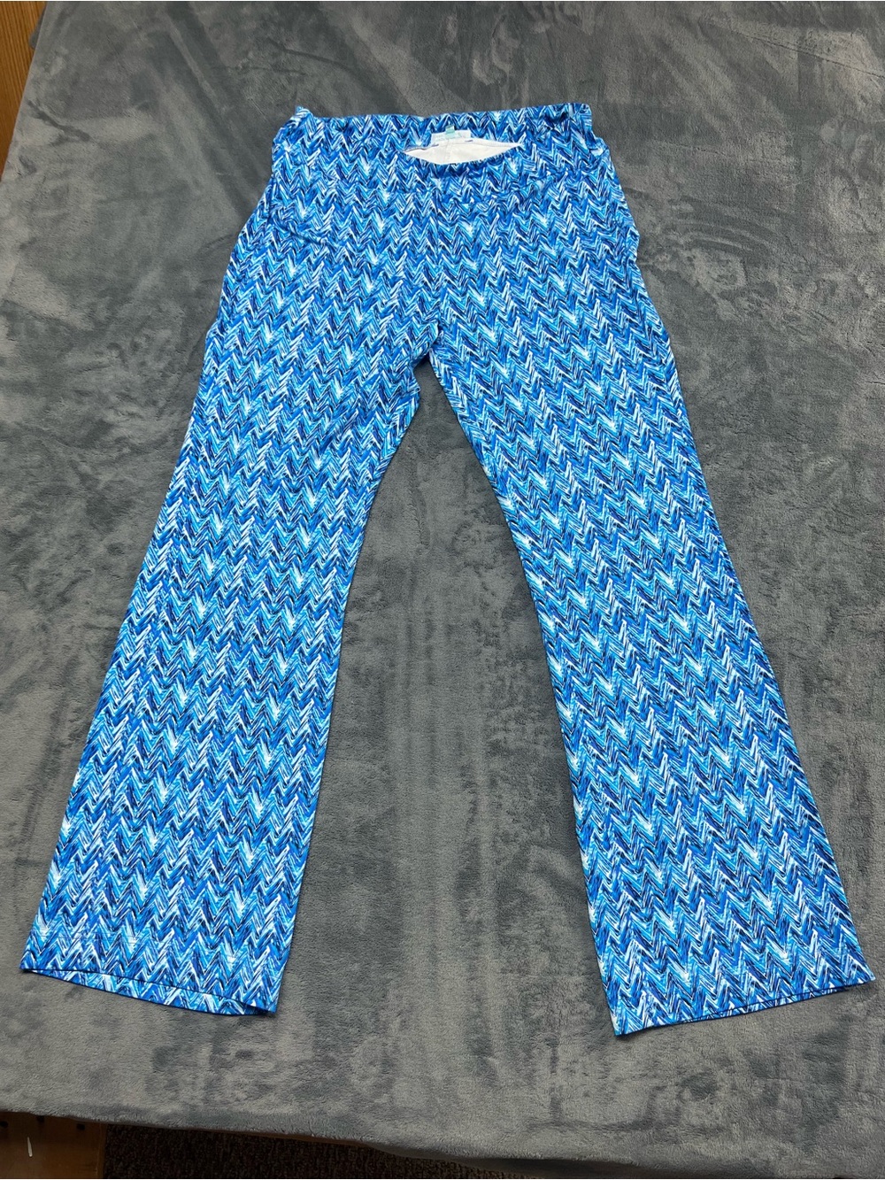 Anthony’s Blue Chevron Print Flared Pants